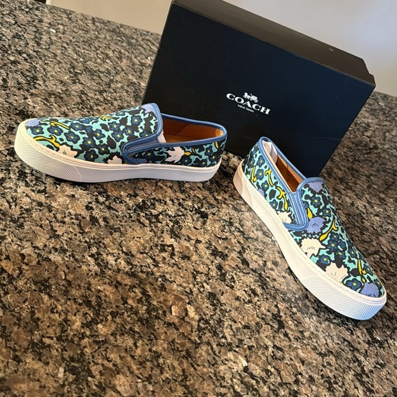 Coach Cameron Aqua Blue Multi canvas NIB 10M - Picture 8 of 11